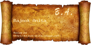 Bajnok Anita névjegykártya