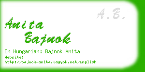 anita bajnok business card